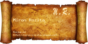 Miron Rozita névjegykártya